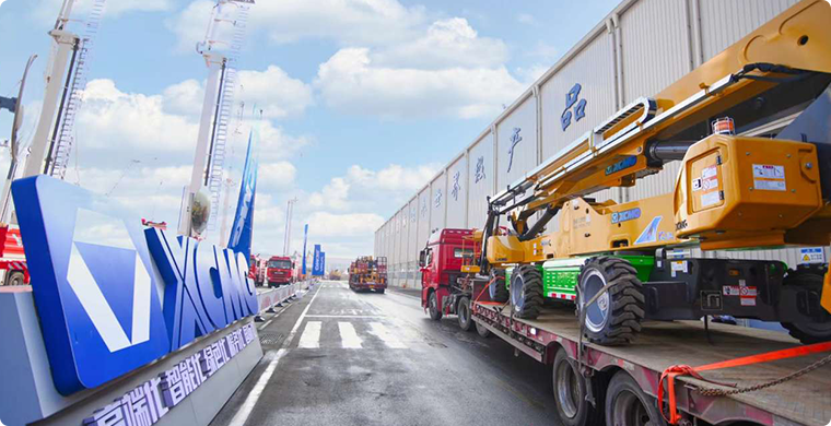 九洲国际高空作业平台2024年度开门红批量发车